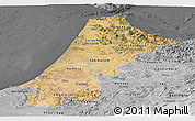 Satellite Panoramic Map of Nord Ouest, desaturated