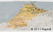 Satellite Panoramic Map of Nord Ouest, lighten, semi-desaturated