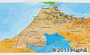 Satellite Panoramic Map of Nord Ouest, political shades outside