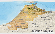 Satellite Panoramic Map of Nord Ouest, shaded relief outside