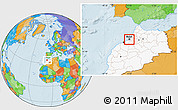 Political Location Map of Rabat, highlighted country
