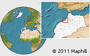 Satellite Location Map of Rabat, highlighted country
