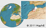 Satellite Location Map of Rabat, highlighted parent region
