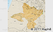 Satellite Map of Sidi Kacem, shaded relief outside