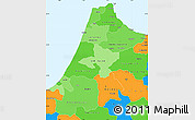 Political Shades Simple Map of Nord Ouest, political outside