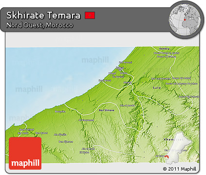 Physical 3D Map of Skhirate Temara