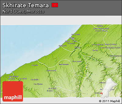 Physical 3D Map of Skhirate Temara