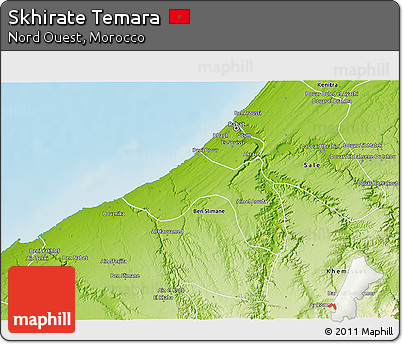 Physical 3D Map of Skhirate Temara