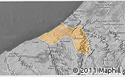 Satellite 3D Map of Skhirate Temara, desaturated