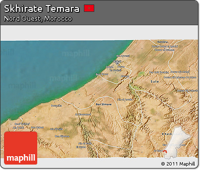 Satellite 3D Map of Skhirate Temara
