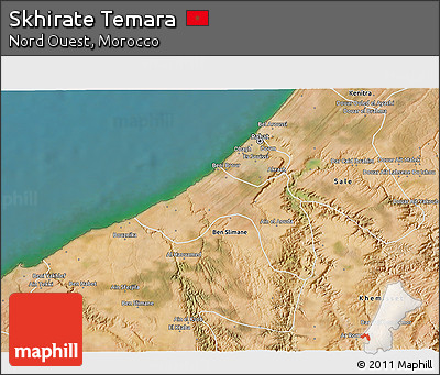 Satellite 3D Map of Skhirate Temara