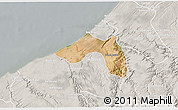 Satellite 3D Map of Skhirate Temara, lighten, semi-desaturated