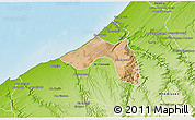 Satellite 3D Map of Skhirate Temara, physical outside