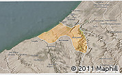 Satellite 3D Map of Skhirate Temara, semi-desaturated