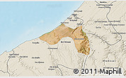 Satellite 3D Map of Skhirate Temara, shaded relief outside