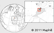 Blank Location Map of Skhirate Temara, highlighted country, highlighted parent region, within the entire country
