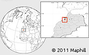 Blank Location Map of Skhirate Temara, highlighted country