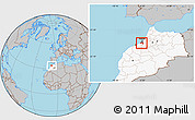 Gray Location Map of Skhirate Temara, highlighted country