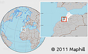 Gray Location Map of Skhirate Temara, highlighted parent region