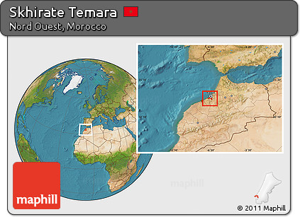 Satellite Location Map of Skhirate Temara