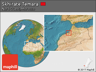 Satellite Location Map of Skhirate Temara