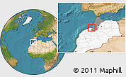 Satellite Location Map of Skhirate Temara, highlighted country, highlighted parent region