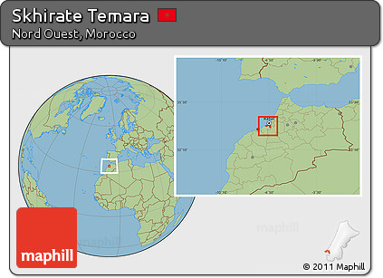 Savanna Style Location Map of Skhirate Temara