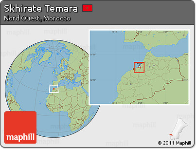 Savanna Style Location Map of Skhirate Temara
