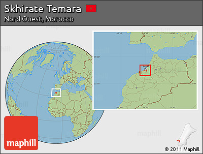 Savanna Style Location Map of Skhirate Temara