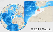Shaded Relief Location Map of Skhirate Temara, highlighted country, within the entire country