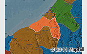 Political Map of Skhirate Temara, darken