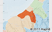 Political Map of Skhirate Temara, lighten