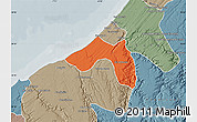 Political Map of Skhirate Temara, semi-desaturated