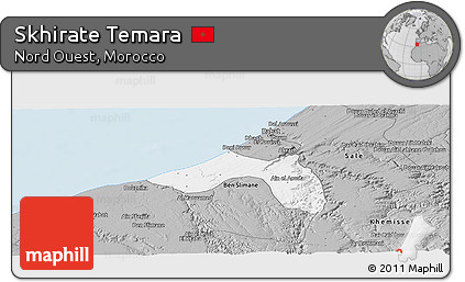 Gray Panoramic Map of Skhirate Temara