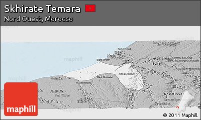 Gray Panoramic Map of Skhirate Temara