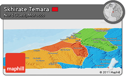 Political Panoramic Map of Skhirate Temara