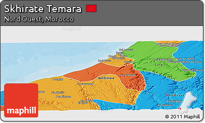 Political Panoramic Map of Skhirate Temara