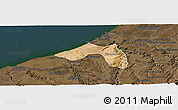 Satellite Panoramic Map of Skhirate Temara, darken