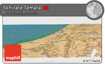 Satellite Panoramic Map of Skhirate Temara