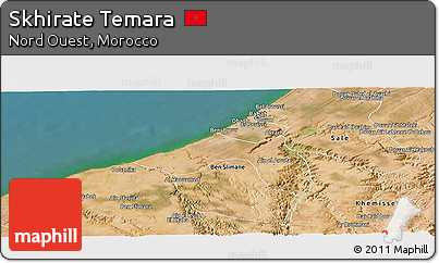 Satellite Panoramic Map of Skhirate Temara