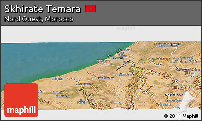 Satellite Panoramic Map of Skhirate Temara