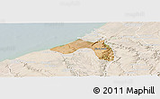 Satellite Panoramic Map of Skhirate Temara, lighten