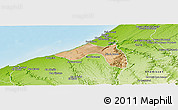 Satellite Panoramic Map of Skhirate Temara, physical outside