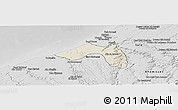 Shaded Relief Panoramic Map of Skhirate Temara, desaturated