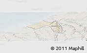 Shaded Relief Panoramic Map of Skhirate Temara, lighten, semi-desaturated