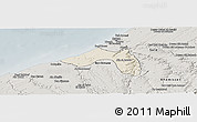 Shaded Relief Panoramic Map of Skhirate Temara, semi-desaturated