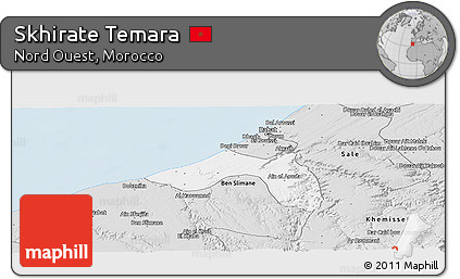 Silver Style Panoramic Map of Skhirate Temara