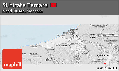 Silver Style Panoramic Map of Skhirate Temara