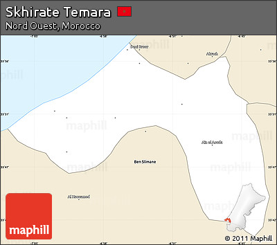 Classic Style Simple Map of Skhirate Temara