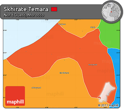 Political Simple Map of Skhirate Temara